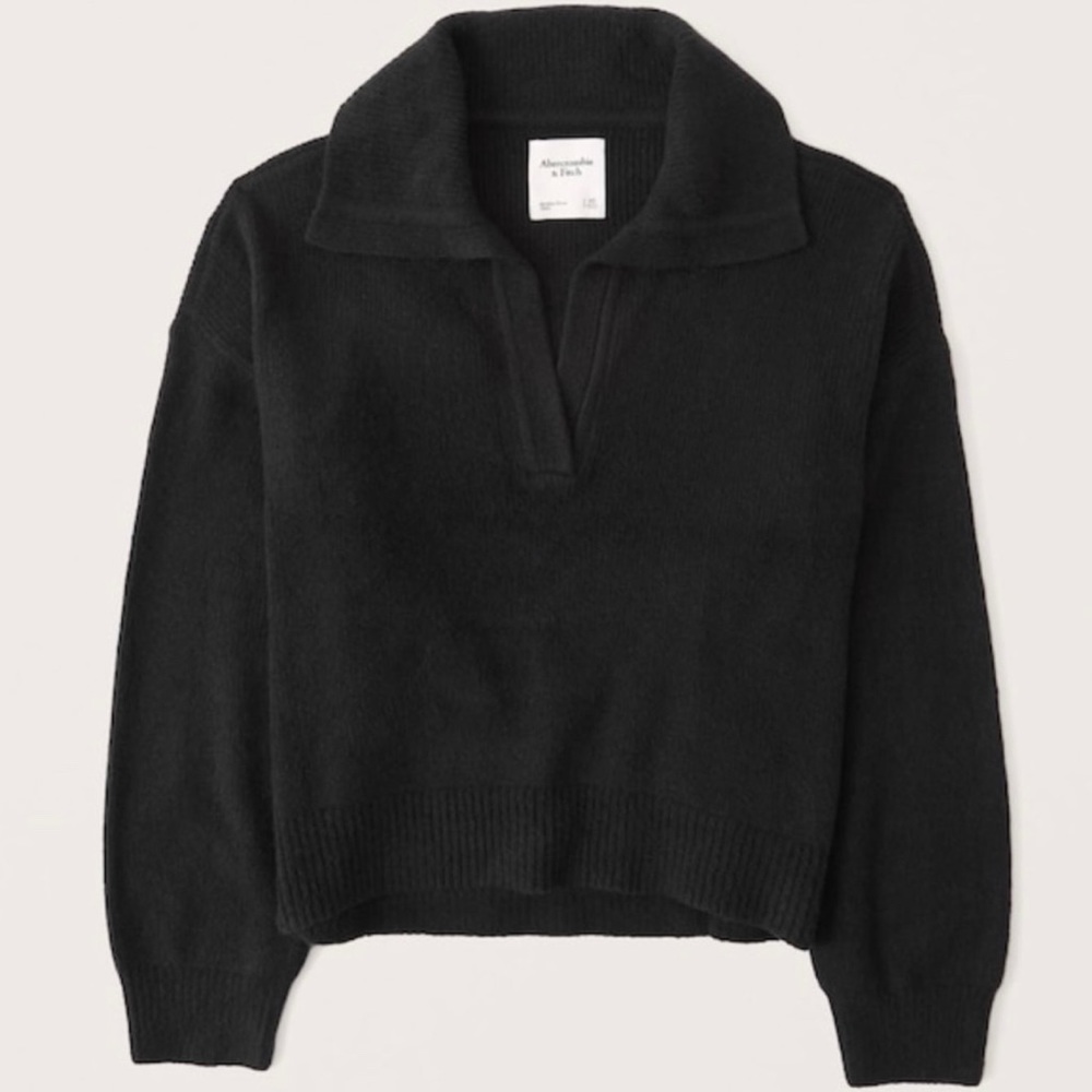 Abercrombie & Fitch Black Sweater Polo